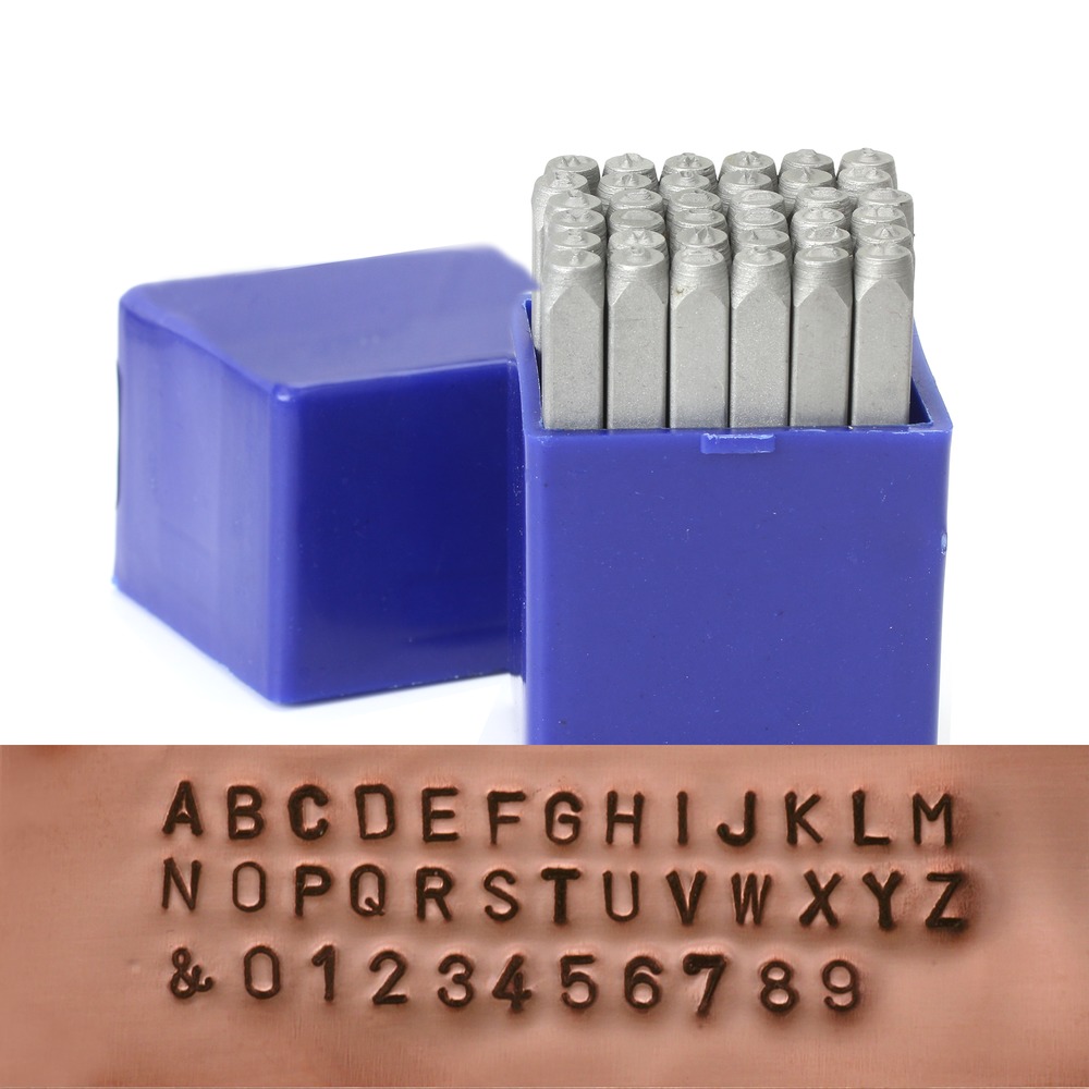 Metal Stamping Tools Economy Block Uppercase Letter & Number Stamp Set 3/32" (2.4mm)
